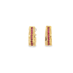 Vintage 1/2 Hoops with Rubies in 18k