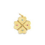Vintage Clover 4 Locket Charm in 14k