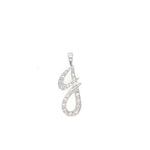 Vintage Letter J in 14K White Gold and Diamonds