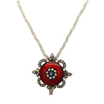 Antique Seed Pearl Necklace with Enamel Pendant