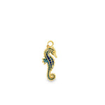 Enamel Seahorse in 14K