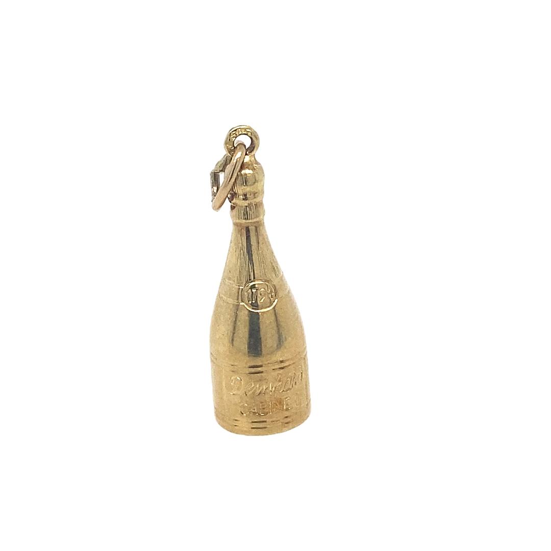 Vintage Champagne Bottle in 14K