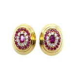 Vintage Ruby and Diamond Earrings in 18k