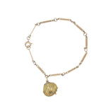 Vintage I U Forever Shell Locket and Bracelet in 14K