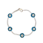Vintage Diamond Evil Eye Bracelet in 18K White Gold