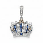 Crown Charm with Diamonds and Sapphires in 18k