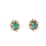 Vintage Emerald Studs in 14K