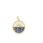 Setting Sun Moon and Stars Clip Charm with Mother of Pearl, Lapis, and Diamonds in 14k