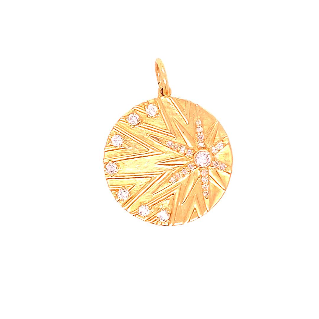 Large Star Charm with Diamonds in 14K