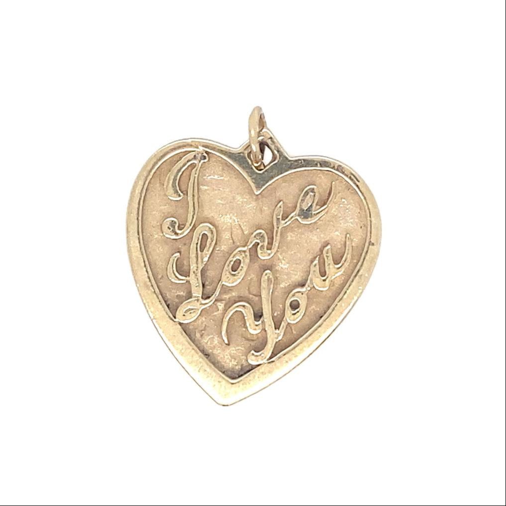 Vintage "I Love You" Charm in 14K