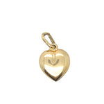 Short Puffy Heart Charm in 14k