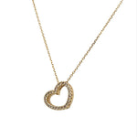 Pave Diamond Heart Pendant Necklace in 14K