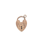Antique Heart Lock Charm in 9K