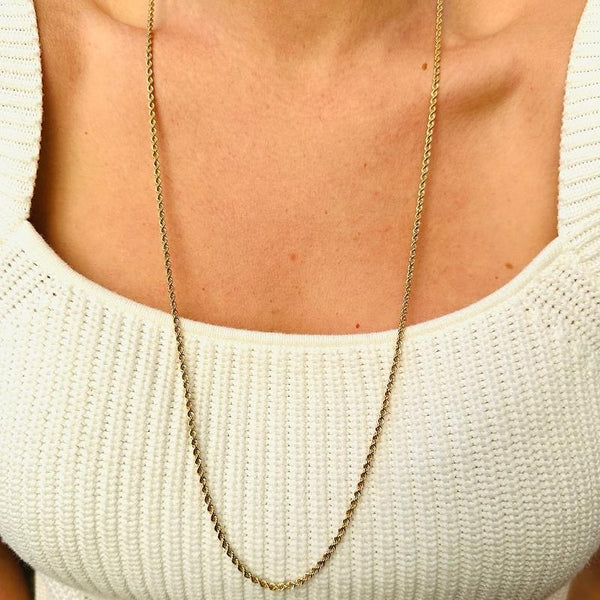 Yellow Gold 30" Rope Chain in 14k