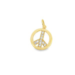 Vintage Diamond Peace Charm in 14k