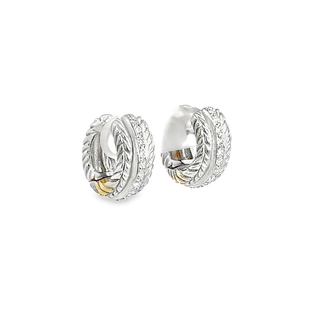 18K Mahe Huggies with Diamonds