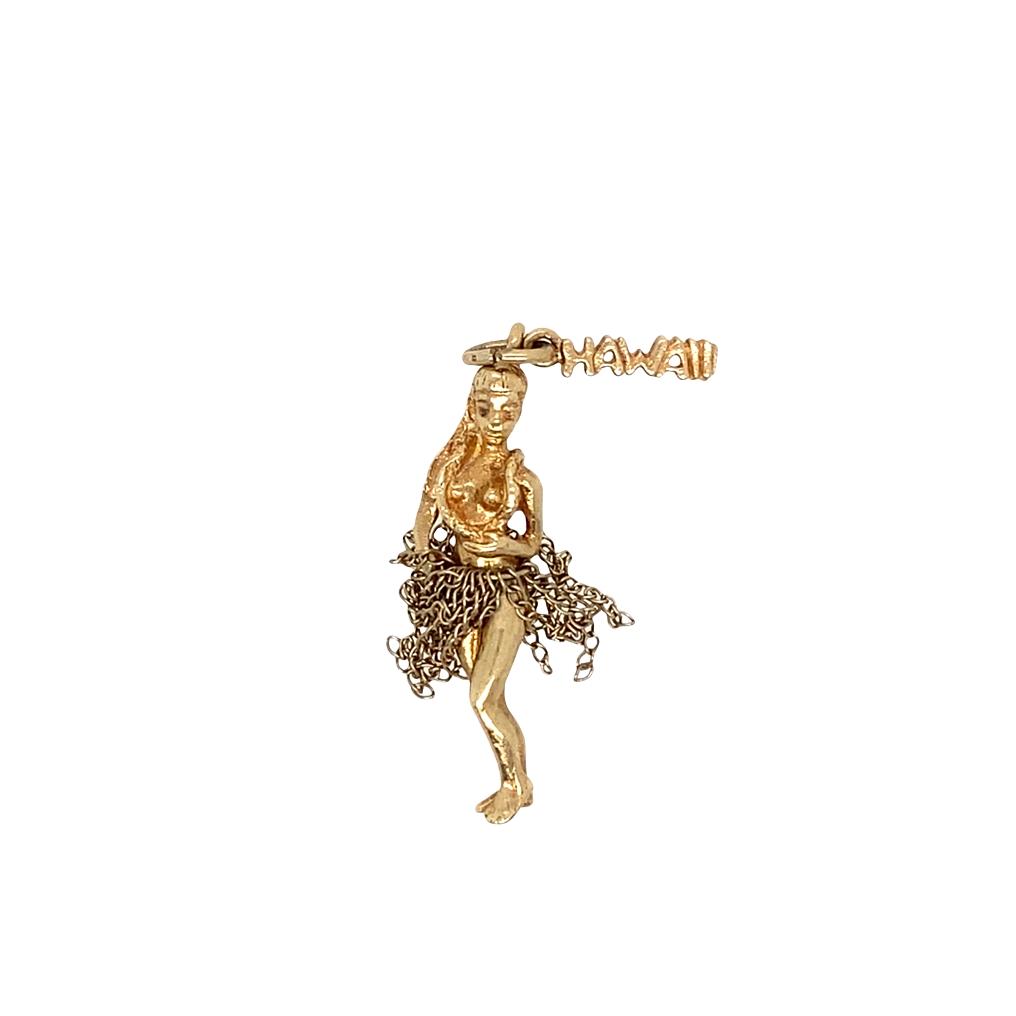 Articulated Hawaiian Hula Dancer in 14k