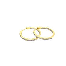 Load image into Gallery viewer, Diamond Hoop Earrings in 14K
