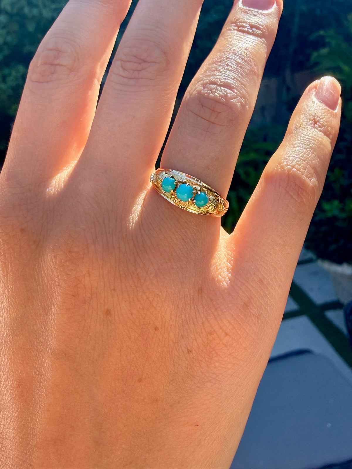 Vintage Turquoise Ring in 14K