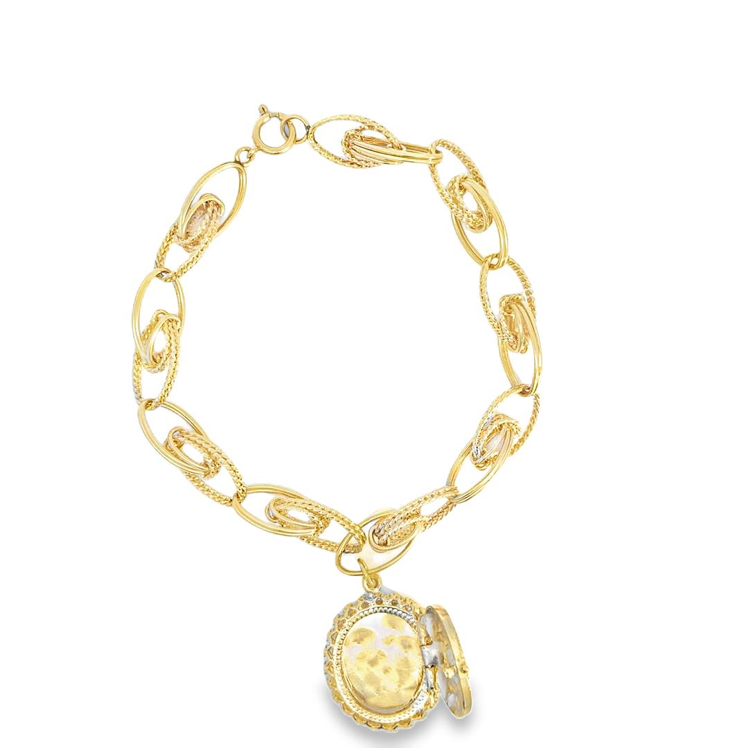 Vintage Link with Locket in 14K