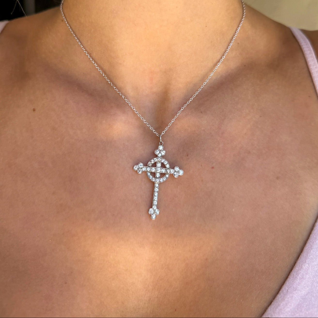 Antique Diamond Cross in 18K