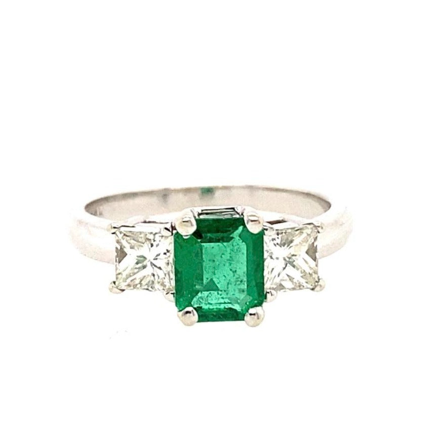 Emerald and Diamond Ring in 14k