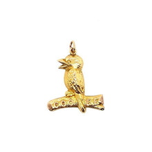 Load image into Gallery viewer, Bird Pendant in 14k Inscribed “Cooee”
