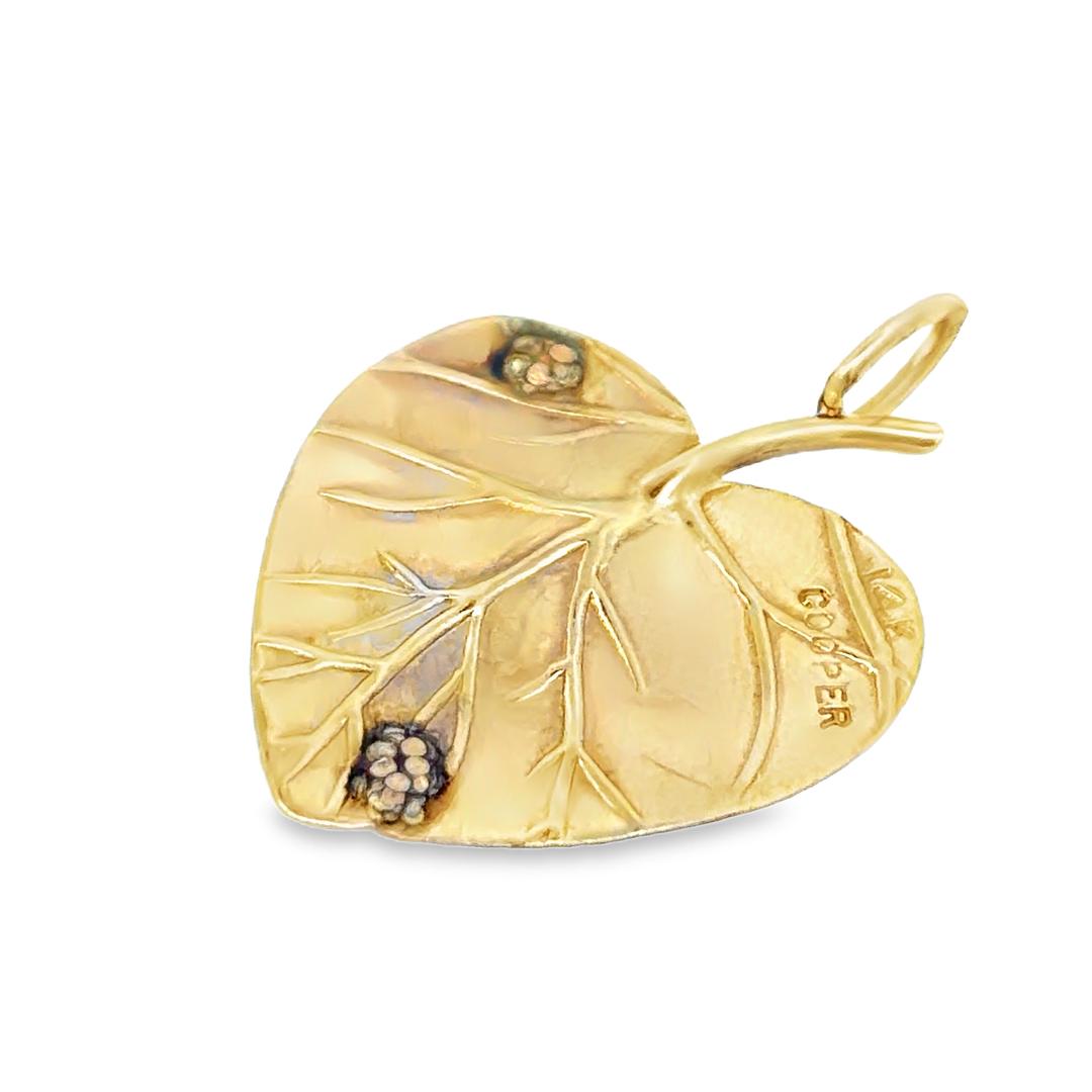 Frog on Heart Lilypad with Ruby Eyes in 14k