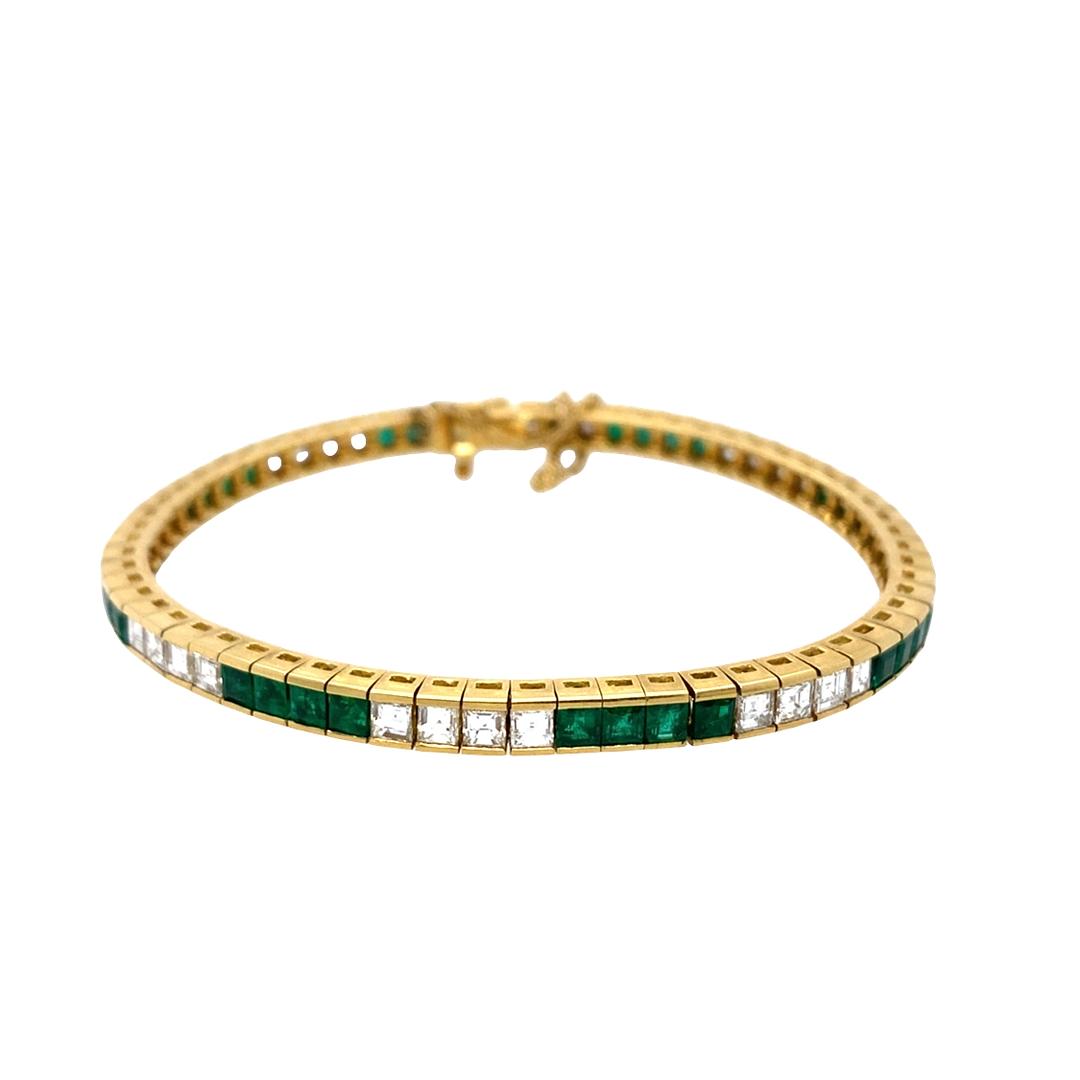 Emerald and Diamond Bracelet in 18k