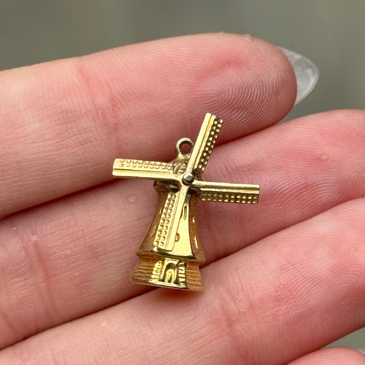 Vintage Windmill Charm in 14K