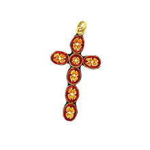 Load image into Gallery viewer, Vintage Diamond and Enamel Cross in 18K
