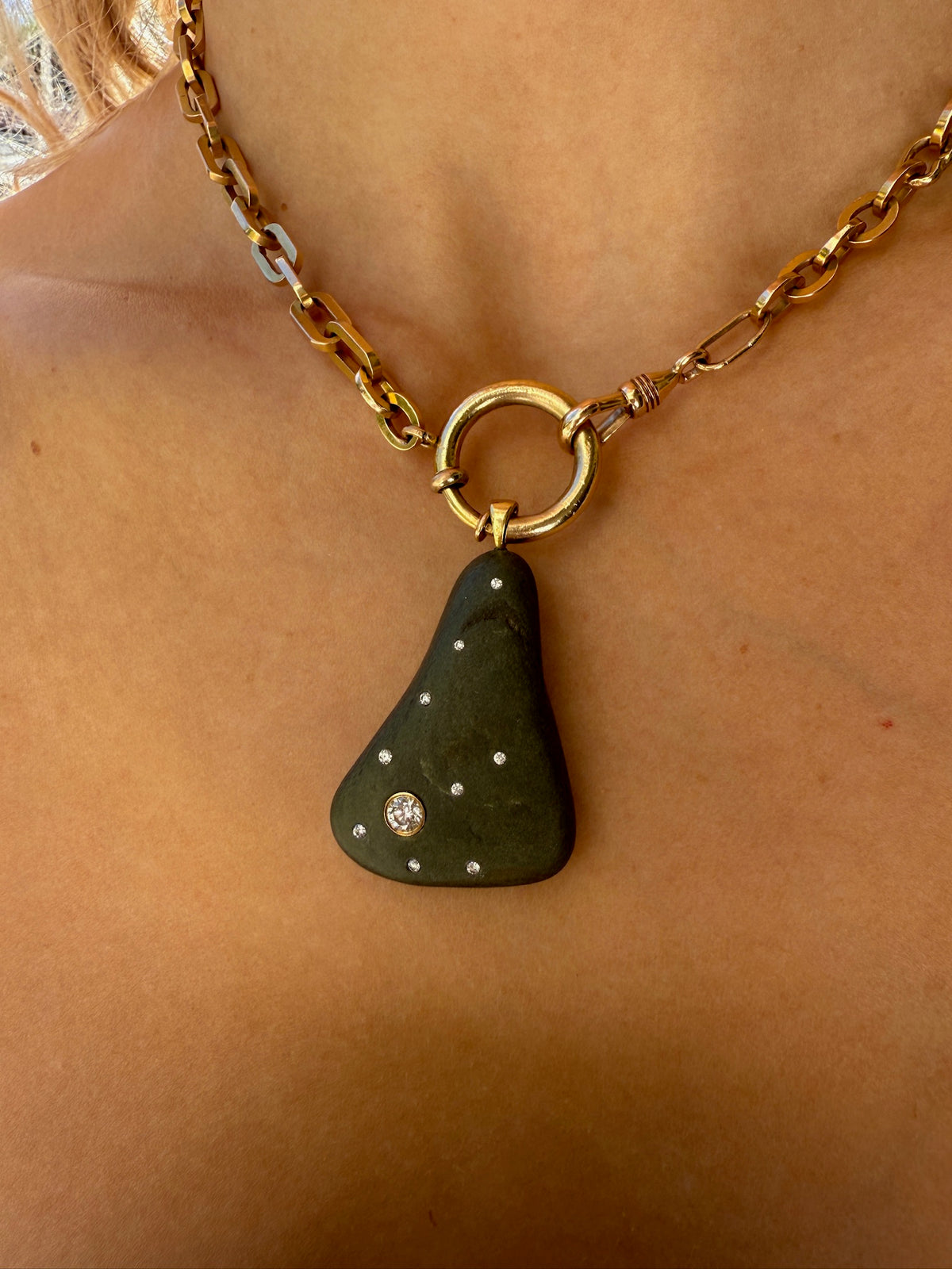 Charles de Viel Castel Diamond Pebble Pendant