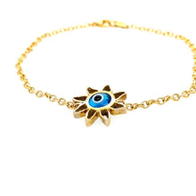 Load image into Gallery viewer, Vintage Evil Eye Bracelet in 14K
