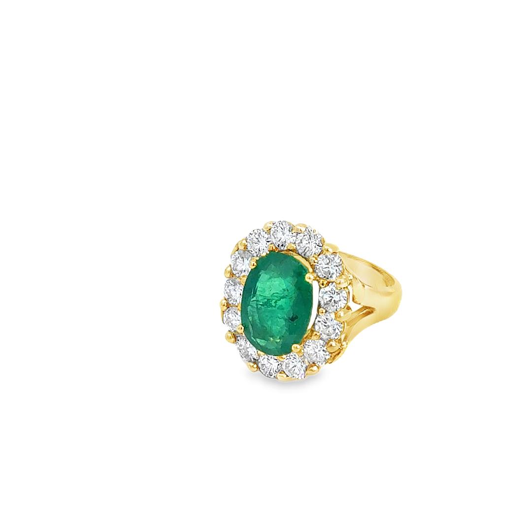 Vintage Emerald and Diamond Ring in 14K