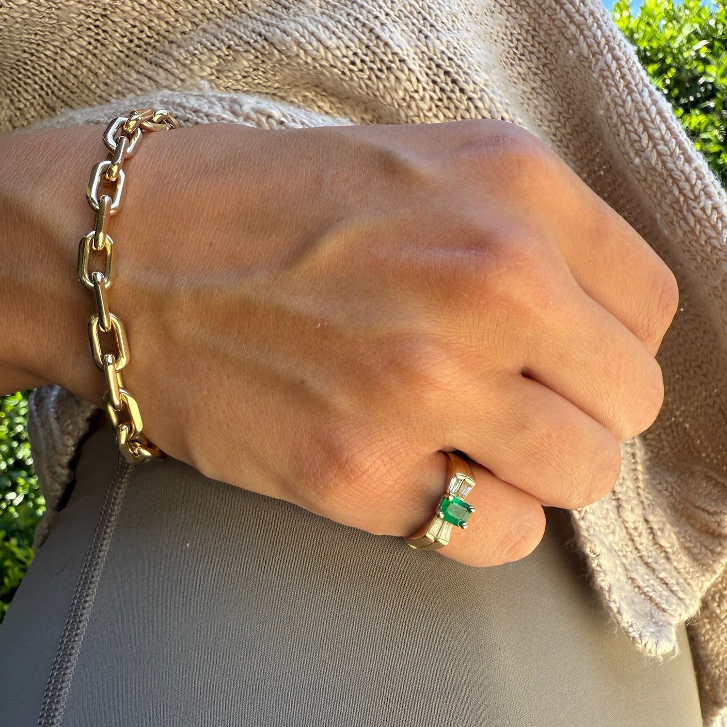 Vintage Emerald and Diamond Ring in 14K