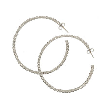 Load image into Gallery viewer, Large Diamond Hoops in 14K White Gold
