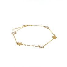 Load image into Gallery viewer, Star and Mother of Pearl Dangle Bracelet in 14K
