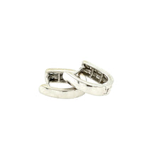 Load image into Gallery viewer, Vintage Diamond Huggies 14K White Gold
