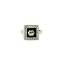 Load image into Gallery viewer, Vintage Diamond Ring w/ Black Onyx in 14K White Gold
