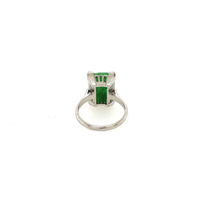 Load image into Gallery viewer, Vintage Carved Jade Ring in 14K White Gold
