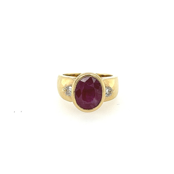 Vintage Ruby & Diamond Ring in 14K