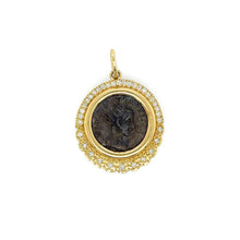 Load image into Gallery viewer, Ancient Coin Diamond Pendant in 18K
