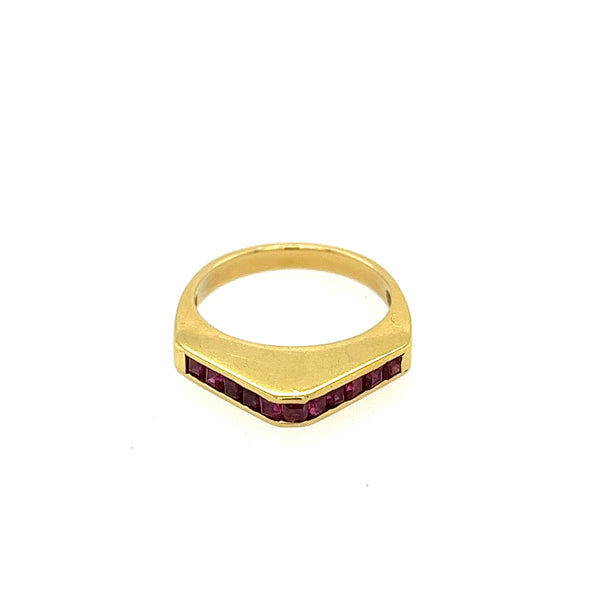Vintage Modernist Ruby Ring in 14K