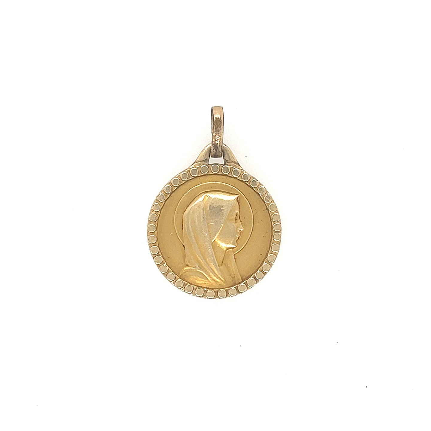 Vintage French Virgin Mary Charm in 18K