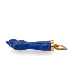 Load image into Gallery viewer, Vintage Italian Figa Charm in Carved Lapis 18K
