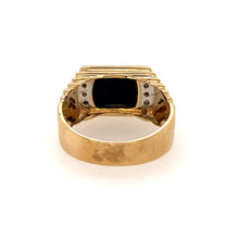 Load image into Gallery viewer, Vintage Diamond and Onyx Ring in 14K
