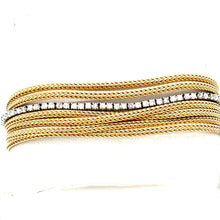 Load image into Gallery viewer, Vintage Diamond Spaghetti Bracelet in 14K Circa 1970&#39;s
