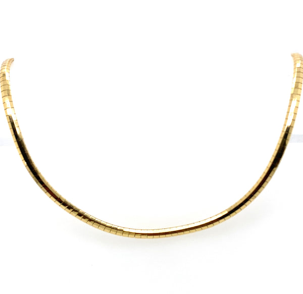Vintage 14k Yellow Gold Mini Omega Necklace 16