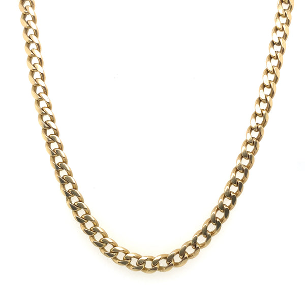 Heavy Vintage 20” Yellow Gold Cuban Chain in 14k