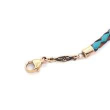 Load image into Gallery viewer, Vintage Blue and Brown Gold Flower Chocker in 14k
